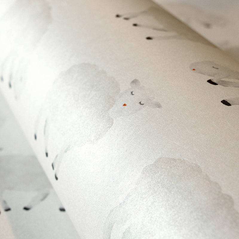 media image for Sweet Sheep White Wallpaper from the Great Kids Collection by Galerie Wallcoverings 248