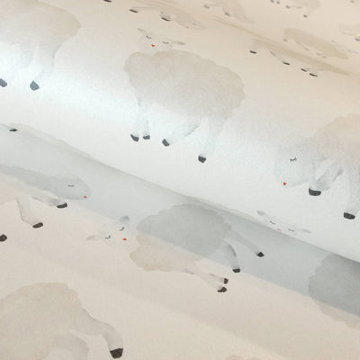 product image for Sweet Sheep White Wallpaper from the Great Kids Collection by Galerie Wallcoverings 0