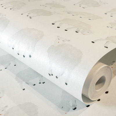 product image for Sweet Sheep White Wallpaper from the Great Kids Collection by Galerie Wallcoverings 3