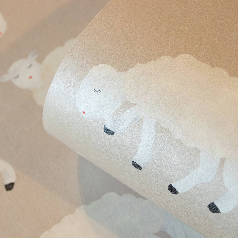 media image for Sweet Sheep Beige Wallpaper from the Great Kids Collection by Galerie Wallcoverings 259