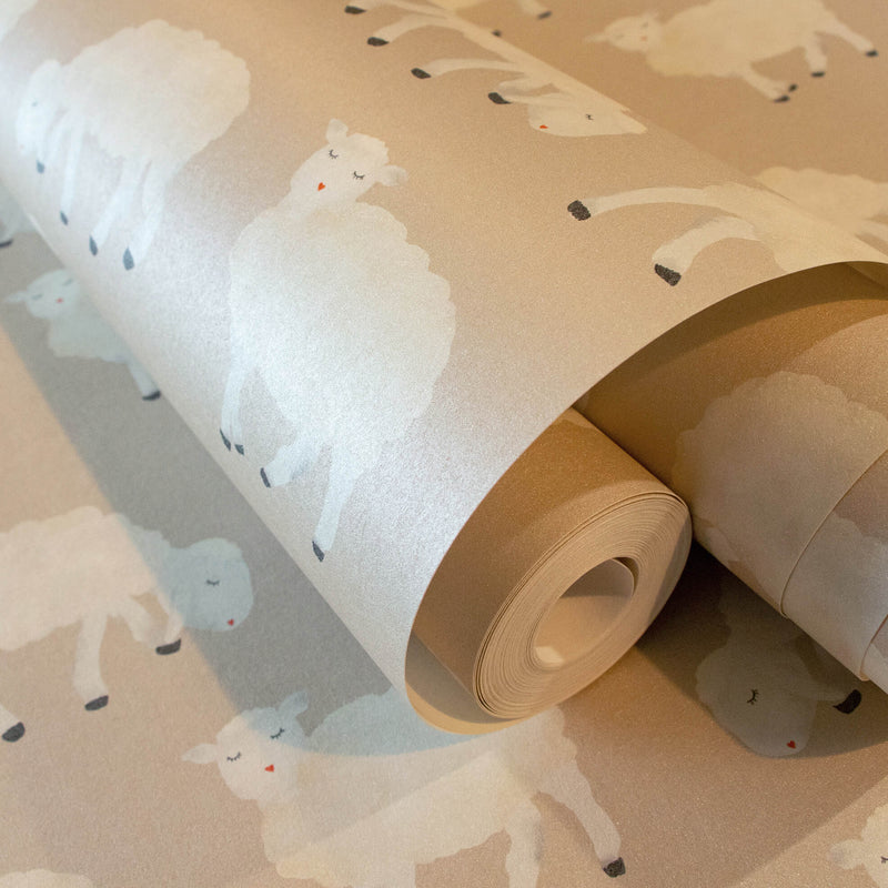 media image for Sweet Sheep Beige Wallpaper from the Great Kids Collection by Galerie Wallcoverings 26
