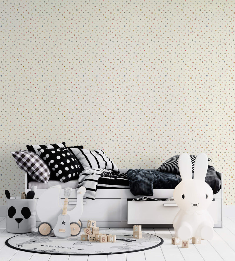media image for Watercolor Dots Pearl Wallpaper from the Great Kids Collection by Galerie Wallcoverings 254
