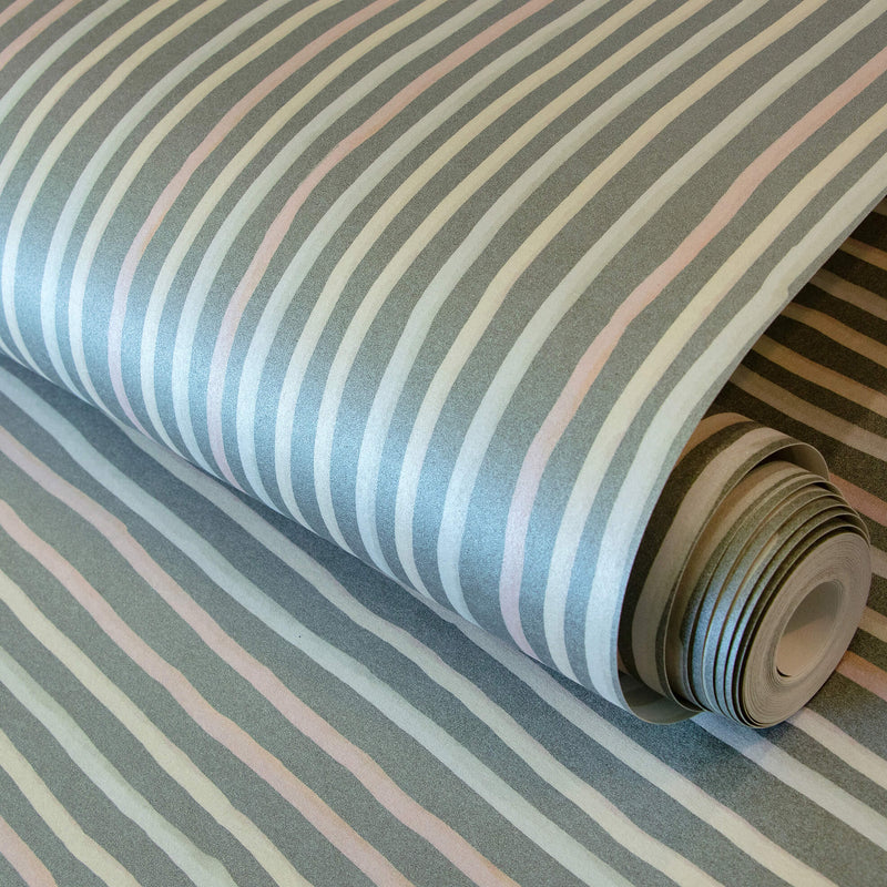 media image for Stripes Dark Green Wallpaper from the Great Kids Collection by Galerie Wallcoverings 263