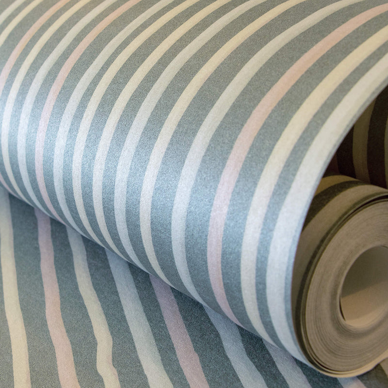 media image for Stripes Dark Green Wallpaper from the Great Kids Collection by Galerie Wallcoverings 261