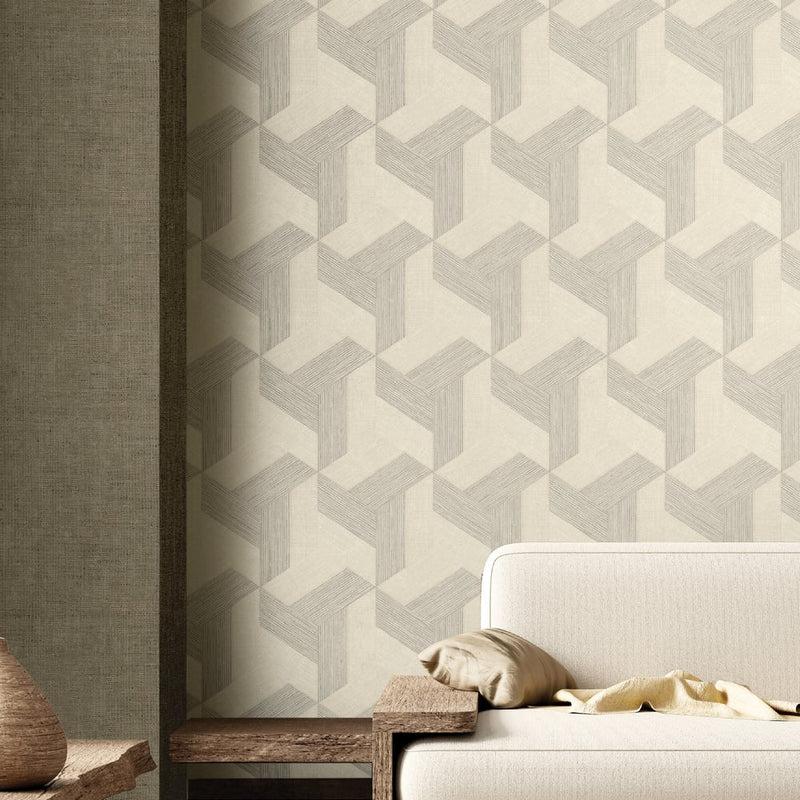 media image for Synergy Geometric Wallpaper in Beige Neutral 273