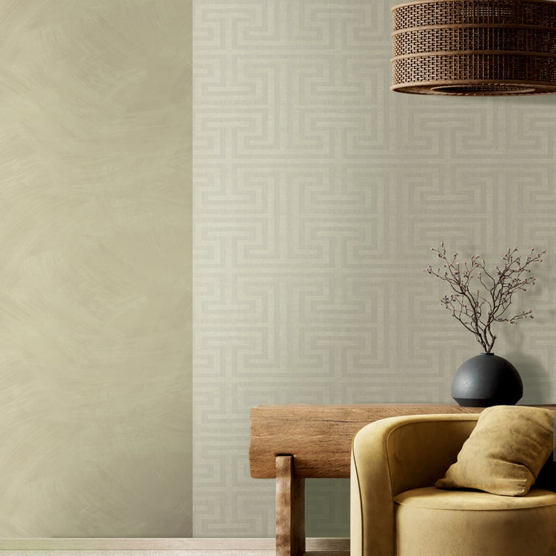 media image for Synergy Geometric Maze Wallpaper in Neutral Grey 24