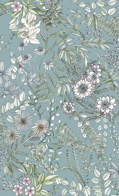 product image of Full Bloom Blue Floral Wallpaper 573