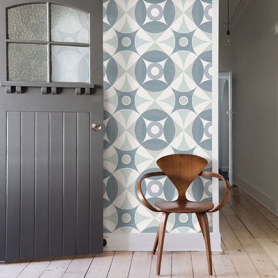 product image for Ellis Teal Geometric Wallpaper 77