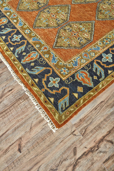 product image for Alden Hand Knotted Rust Gold Rug by BD Fine Corner Image 1 46