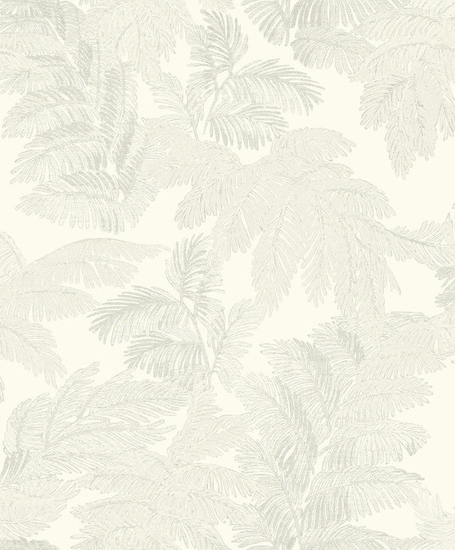 media image for Italian Style Tree Leaf Wallpaper in Cream/Silver Grey 285