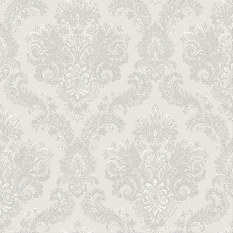 media image for Sample Italian Style Damask Wallpaper in Silver Grey/Cream 243