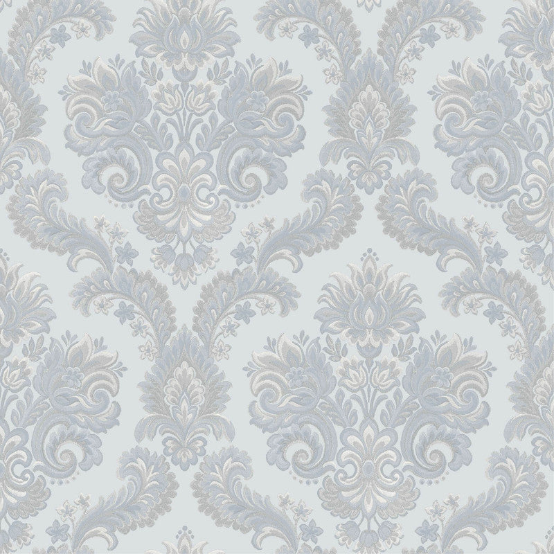media image for Sample Italian Style Damask Wallpaper in Beige/Blue 257