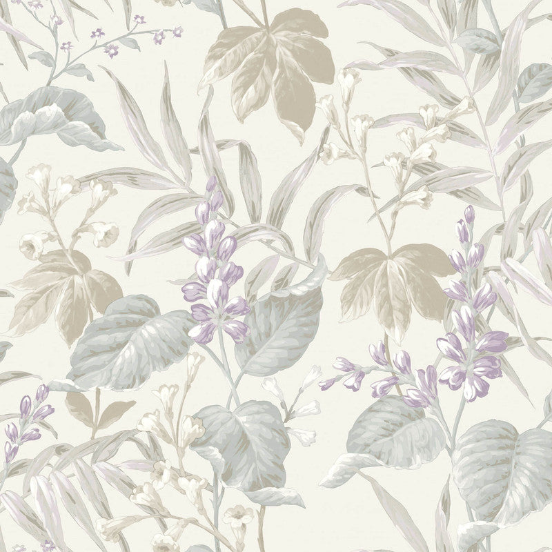 media image for Sample Italian Style Tree Leaf Wallpaper in Beige/Purple/Blue 269