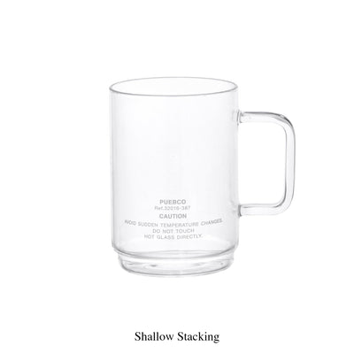 product image for borosilicate glass mug deep stacking design by puebco 6 40