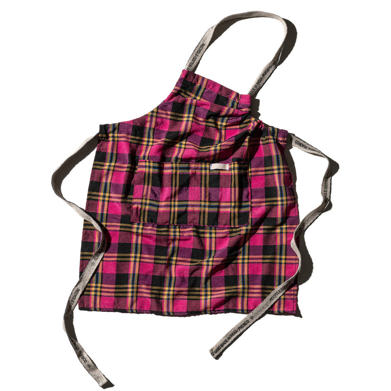 media image for Recycle Cotton Check Apron / Pink By Puebco 303079 3 268