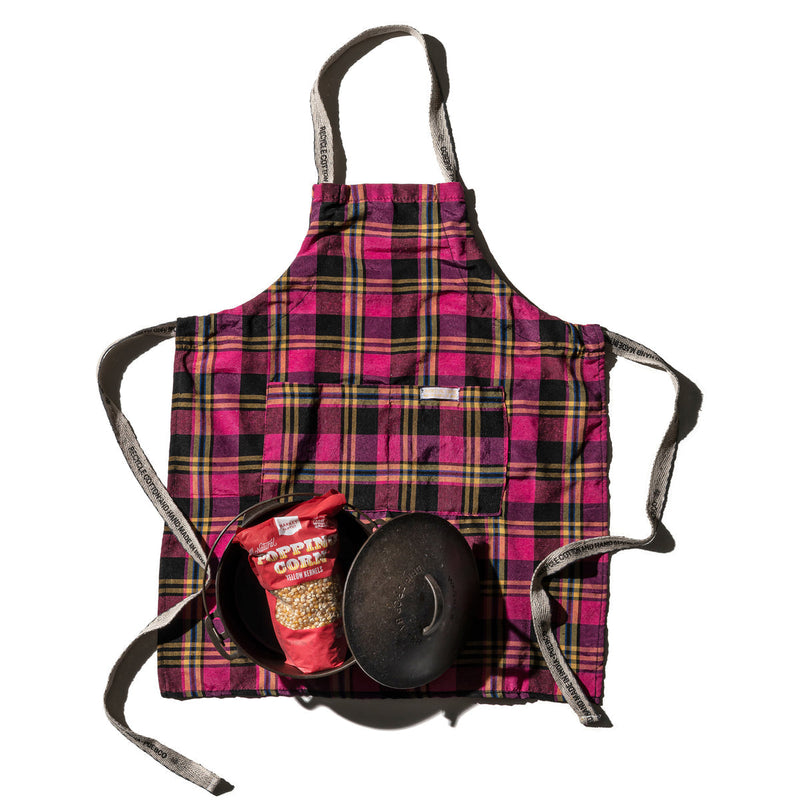media image for Recycle Cotton Check Apron / Pink By Puebco 303079 1 229