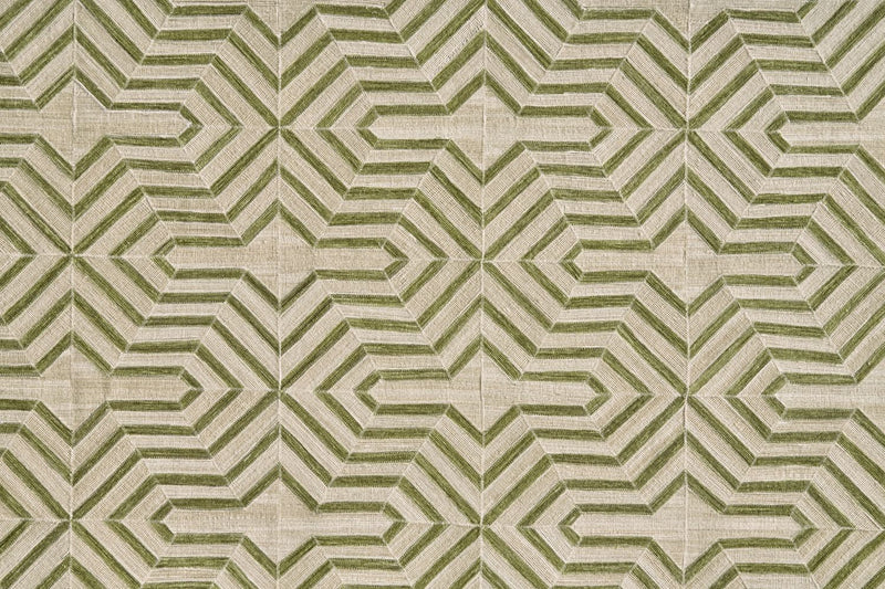 media image for Bromham Flatweave Green and Ivory Rug by BD Fine Texture Image 1 249