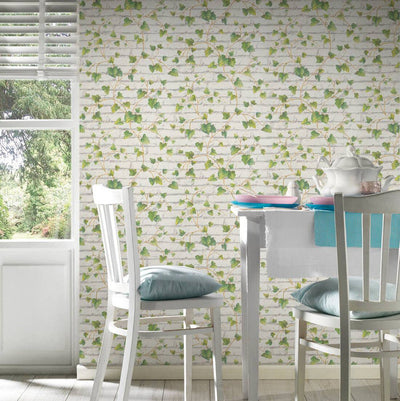 product image for Brick & Vine Wallpaper in Green/White 7