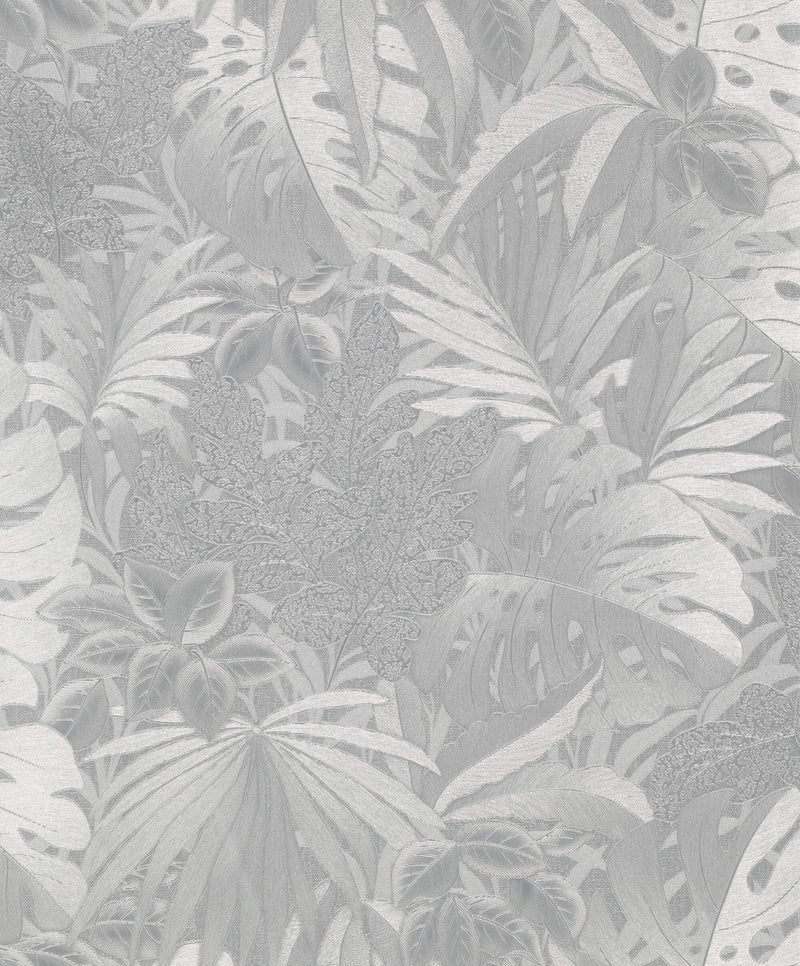 media image for sample metallic jungle leaves silver wallpaper from eden collection by galerie wallcoverings 1 26