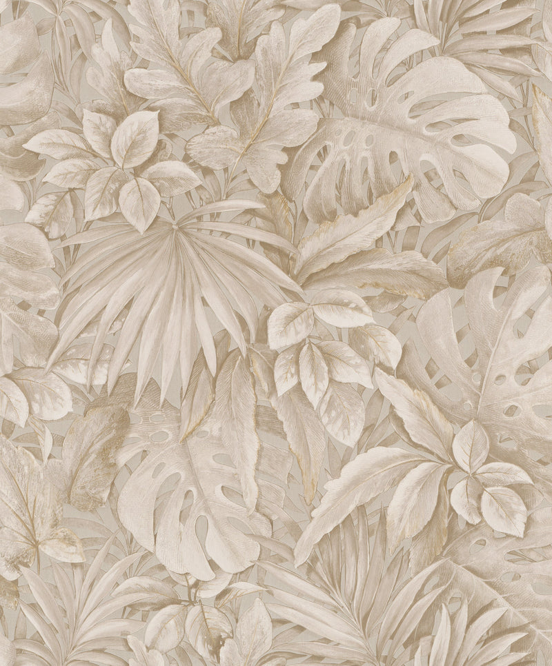 media image for Jungle Leaves Beige Wallpaper from Eden Collection by Galerie Wallcoverings 259