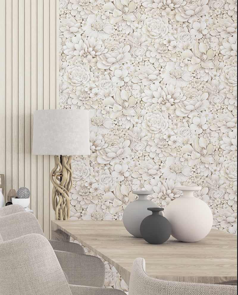 media image for floral texture greige wallpaper from eden collection by galerie wallcoverings 1 271