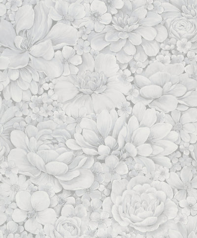 product image for Floral Texture White/Grey Wallpaper from Eden Collection by Galerie Wallcoverings 53
