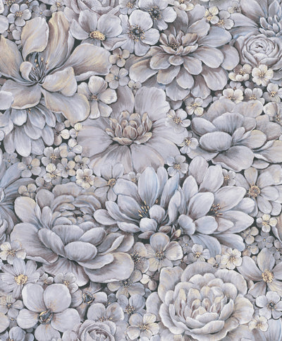 product image for Floral Texture Blue/Grey/White Wallpaper from Eden Collection by Galerie Wallcoverings 93