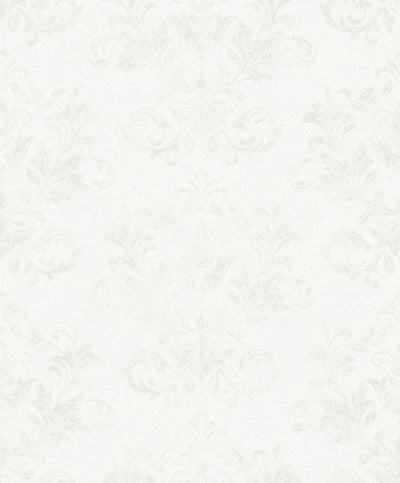 product image of Sample Damask Wallpaper in White 557