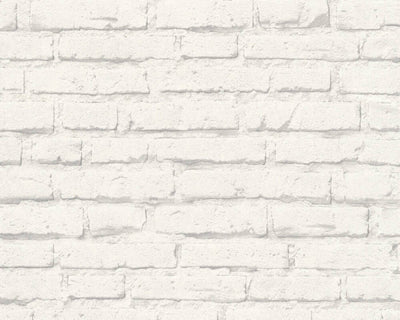 product image of Sample Brick Stone Wallpaper in White/Grey 524