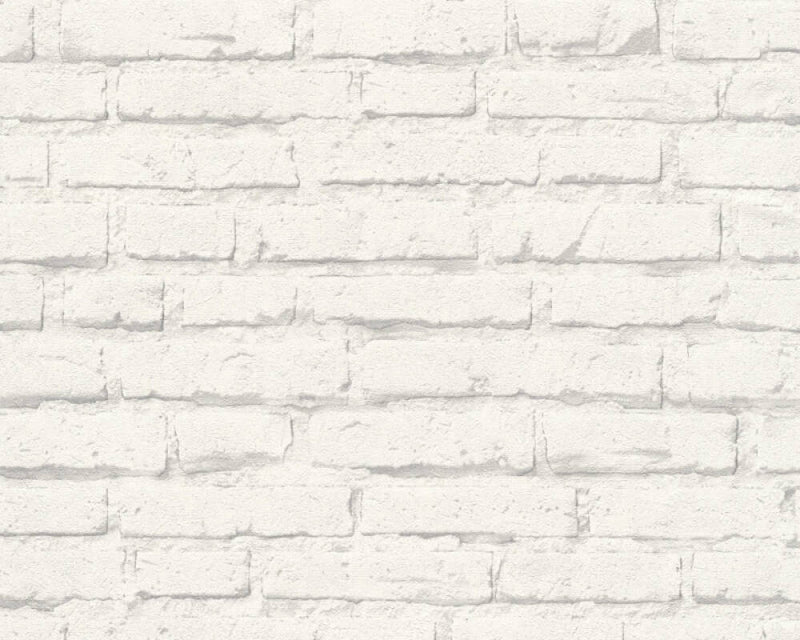 media image for Sample Brick Stone Wallpaper in White/Grey 280