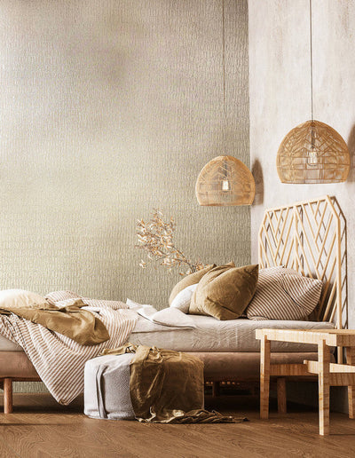 product image for Ruche Silk Wallpaper in Soft Beige 21