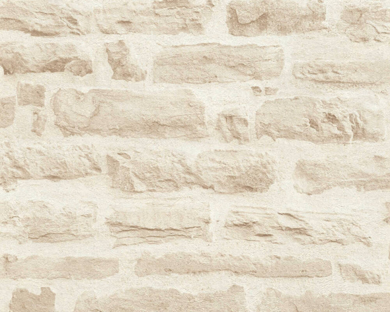 media image for Sample Brick Stone Wallpaper in Soft Beige/Cream 293