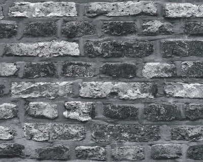 product image of Sample Brick Cottage Wallpaper in Grey/Black 532