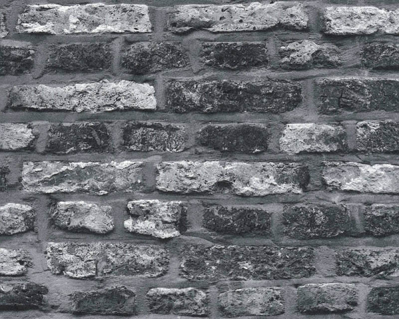 media image for Sample Brick Cottage Wallpaper in Grey/Black 27