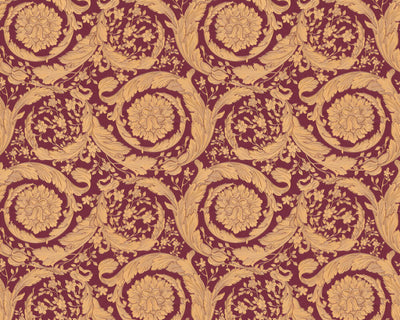 product image for Baroque Textured Damask Wallpaper in Red/Beige from the Versace IV Collection 27