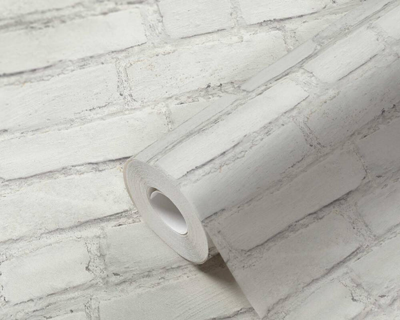 media image for Brick Cottage Wallpaper in Stone/White 284
