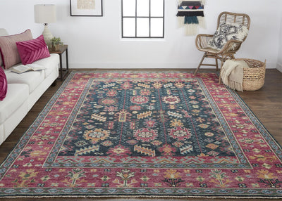 product image for Bashyr Hand Knotted Pink and Blue Rug by BD Fine Roomscene Image 1 13