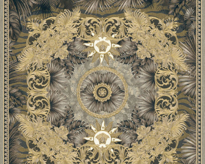product image for Baroque Ornaments Textured Wallpaper in Black/Gold by Versace Home 17