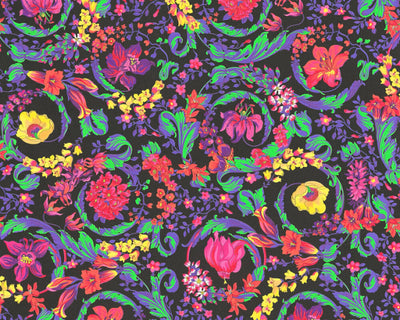product image of Baroque Damask Textured Wallpaper in Black/Multi by Versace Home 555