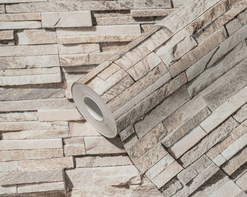 media image for Flat Stone Wallpaper in Beige/Cream 296