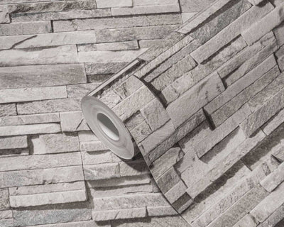 product image for Flat Stone Wallpaper in Grey/Cream 78