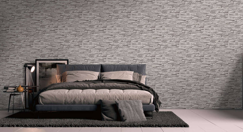 media image for Flat Stone Wallpaper in Grey/Cream 299