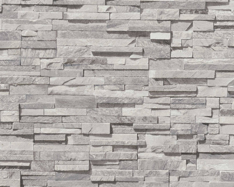 media image for Flat Stone Wallpaper in Grey/Cream 230