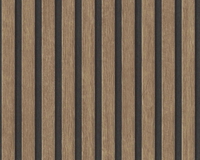 product image of Wood Stripes Wallpaper in Brown/Black 588