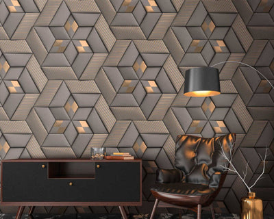 product image of Geo Graphic Wall Mural in Grey 580