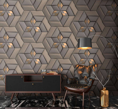 product image for Geo Graphic Wall Mural in Grey 74