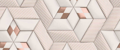 product image for Geo Graphic Wall Mural in Cream//Pink 68