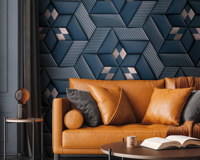 product image for Geo Graphic Wall Mural in Black/Green 99