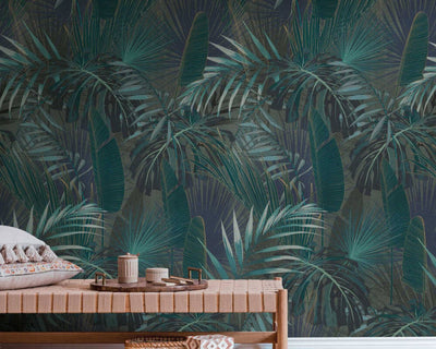 product image for Lea Botanical Wall Mural in Green/Grey/Blue 84