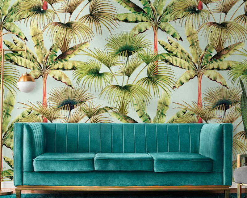 media image for Zoe Tropical Wall Mural in Blue/Green 270